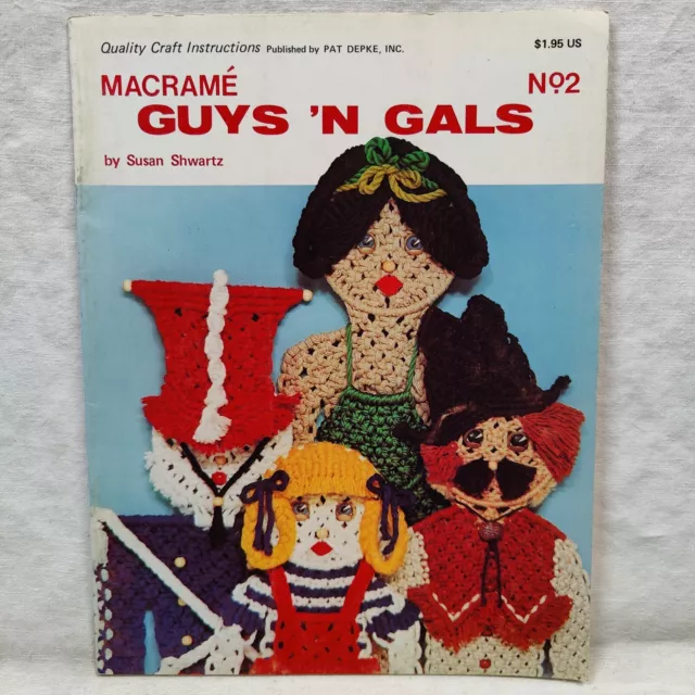 1978 De colección MUÑECAS MACRAME CHICOS Y CHICAS Calidad Artesanal Libro de Instrucciones Pat Depke 02