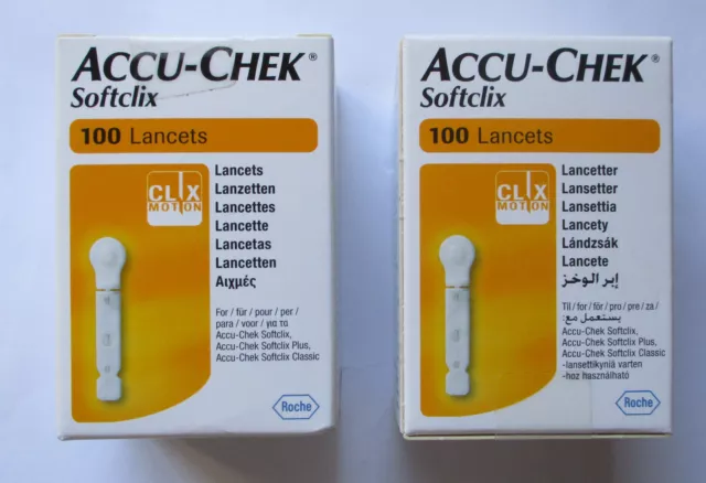 ACCU-CHEK SoftClix 200 Lancets Blood Glucose Testing Diabetes Accuchek