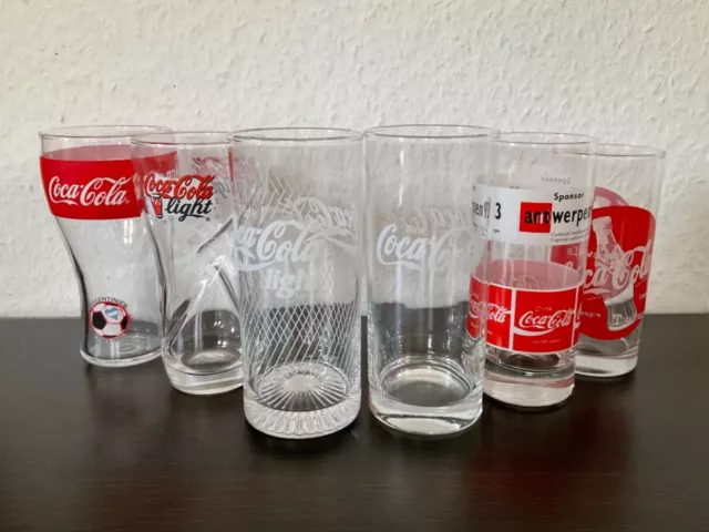 Coca Cola, Coca Cola light Gläser - Antwerpen 93, WM 2014… - 6 Stück