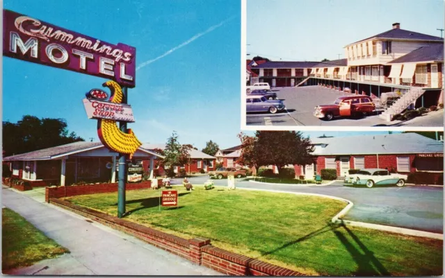 Cummings Motel Portland Oregon OR Multiview Old Cars UNUSED Vintage Postcard F41