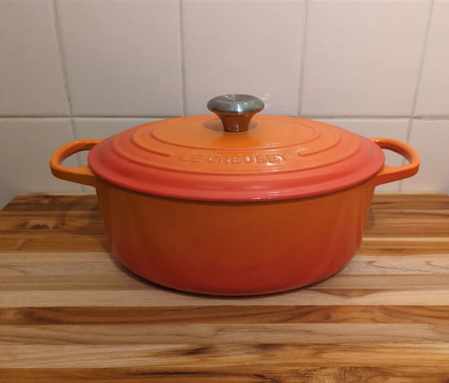 Le Creuset Firma Ovale Ghisa Forno Olandese Casseruola Arancione Vulcano 29