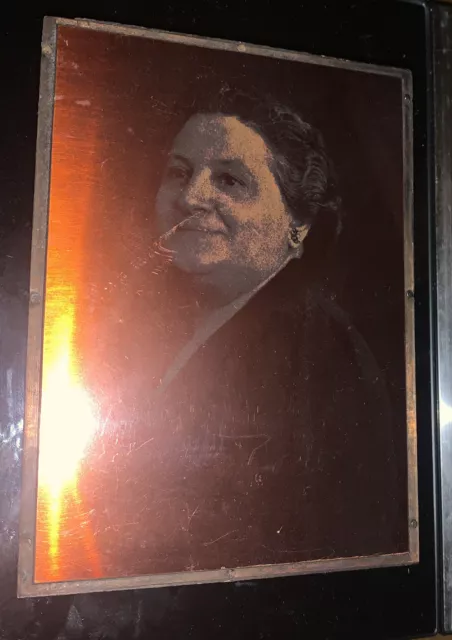 COPPER PLATE ETCHING PRINTING BLOCK-Maude F. Desell , Poet 5-1/2” X 3-3/4”