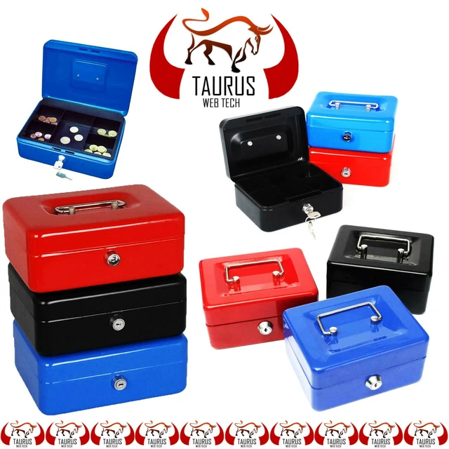 MONEY BANK CASH Deposit BOX Steel Tin Security Safe Petty Key Lockable