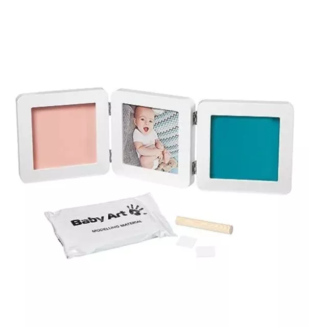 Baby Art Touch Fuß + Handdruck Doppelguss Kit Neugeborene 3 Rahmen 17 x 17 CM