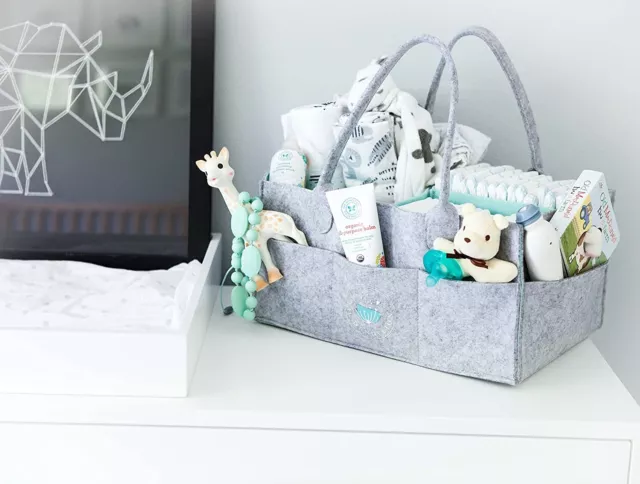 Baby Diaper Caddy Organizer: Large Organizer Tote Bag for Boys Girls Infants