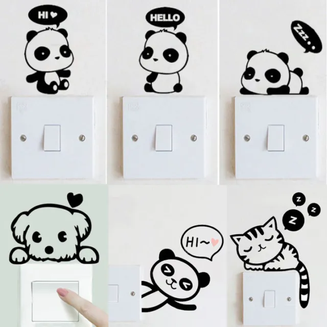 6PCS Switch Stickers Home Decoration Accessories Wall poster Sticker DIY Decals