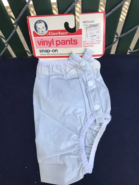 Vintage~ GERBER ~Vinyl Pants~ Snop-On~  Baby Medium 13-18 lb.~ NOS~New