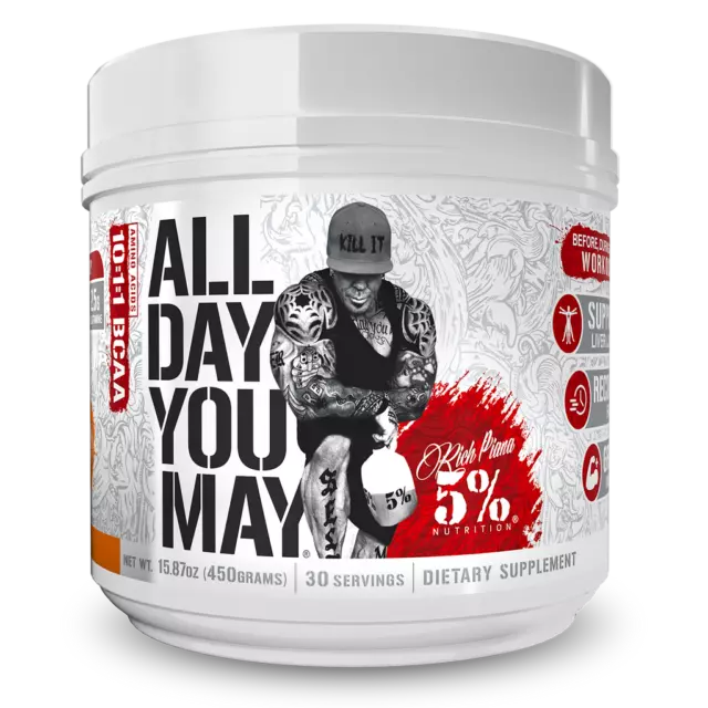 Rich Piana 5% Nutrition All Day You May 450gm *Lemon & Lime Offer Price*