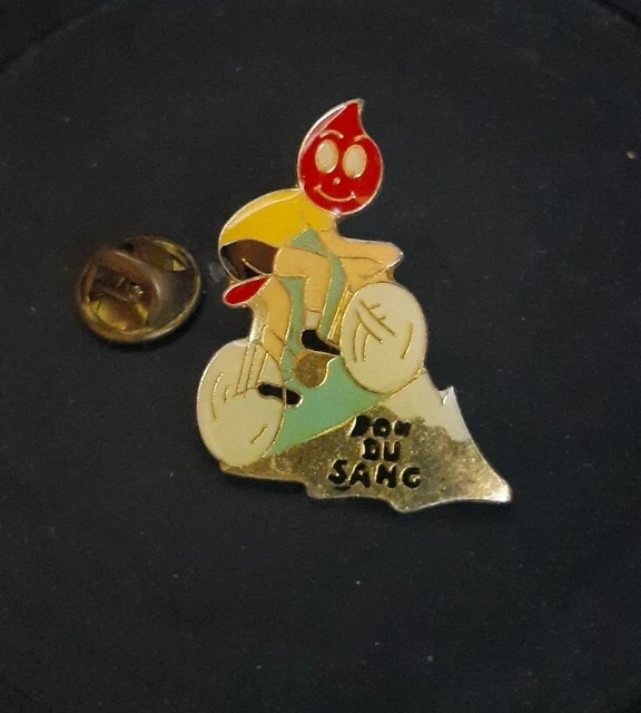 Pin's pin lapel enamel pins logo Don du Sang Blood Donation bas argenté