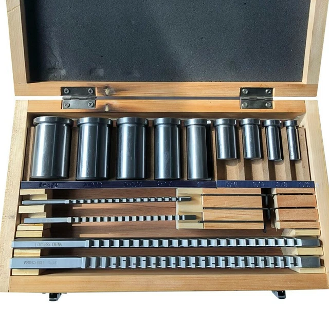 22pcs Keyway Broach Bushing Shim Set Metric System 12-30 HSS Keyway Tool CNC WT