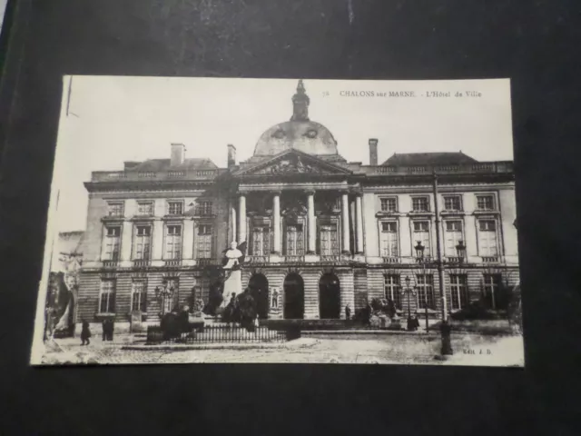 CPA 51, CARTE POSTALE CHALONS sur MARNE, HOTEL DE VILLE, OLD POSTCARD