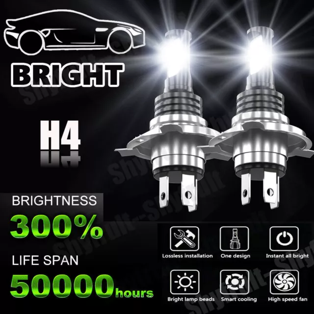 2X Luces Fuertes Para Auto Coche Luz Carro Bulbs H4 9003 LED SUPER Blanco  Hi/Lo