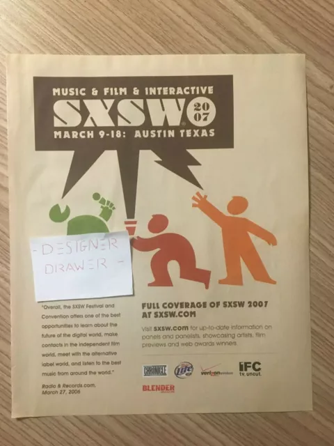 SXSW Austin TX 2007 Festival Event Promotional Print Ad Advertisement