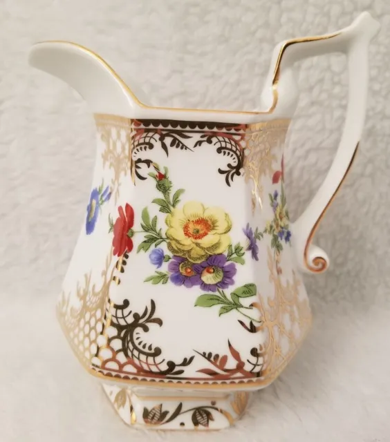 Royal Danube Multi Color Floral With Gold Trim Small Pitcher