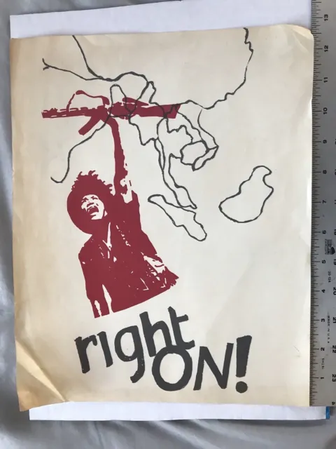 1970 Right On Protest Poster 12 1/2 x 10”