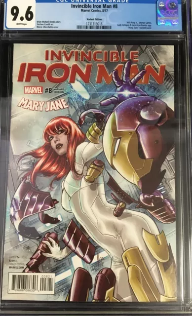 Invincible Iron Man (2017) #8 CGC 9.6 Checchetto Mary Jane Month Variant Cover!