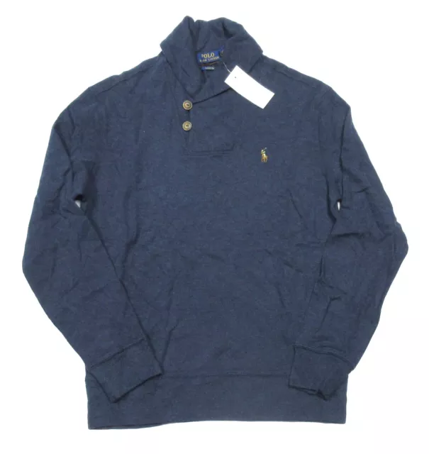 Polo Ralph Lauren Men's Navy Heather Estate Rib Shawl-Neck Pullover Sweater