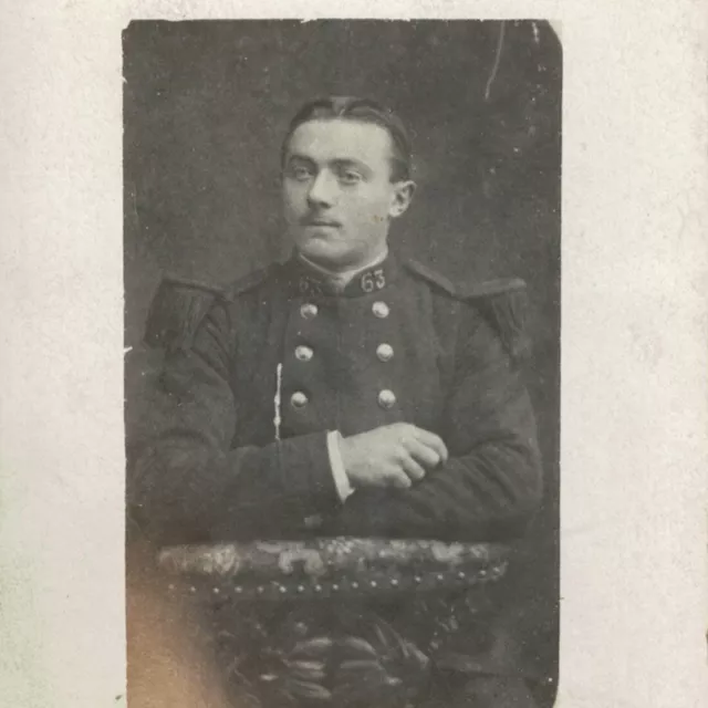 Cpa Carte Photo militaire du 63ème RI régiment d'infanterie de Limoges