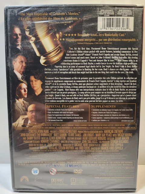 THE RAINMAKER DVD Matt Damon Francis Ford Coppola Brand New Sealed