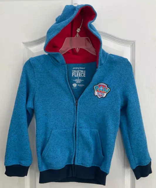 Jumping Beans Boy's Hooded Jacket Size 7 Blue Zip Front Paw Patrol Fleece 131