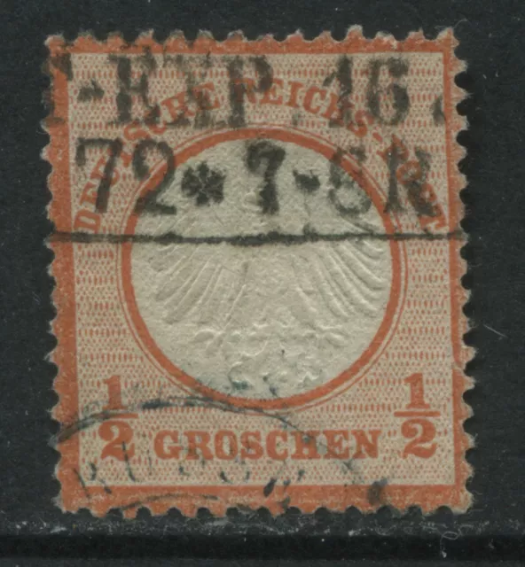 German Empire 1872 Small Shield 1/2 groschen red orange used