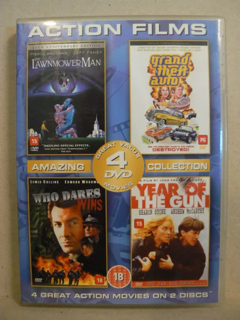Lawnmower Man / Grand Theft Auto / Who Dares Wins / Year Of The Gun (UK DVD)