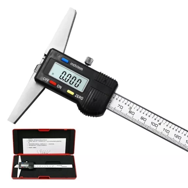 Stainless Steel Vernier Caliper Micrometer Digital Depth Gauge 0-150mm 6"