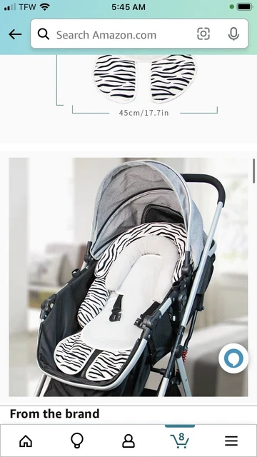 3 in 1 ZEBRA stroller insert NEW infant baby liner mat head support Kakibli
