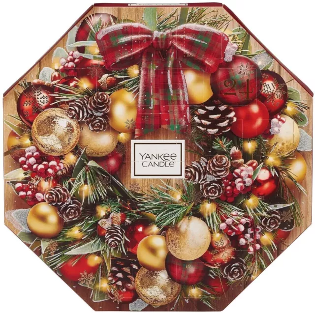 Yankee Candle Advent Calendar Christmas Gift Set 24 Scented Tea Lights & Holder 2