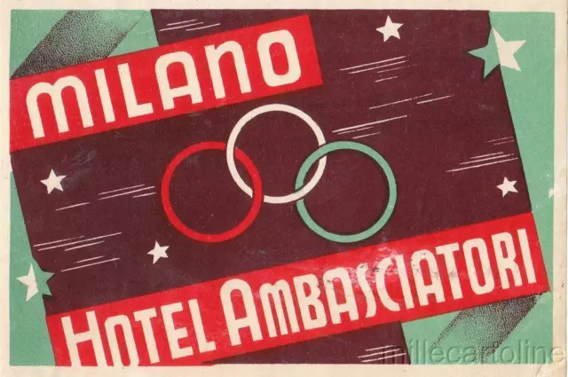 Italy, Milano- Hotel Ambasciatori  -Luggage Label