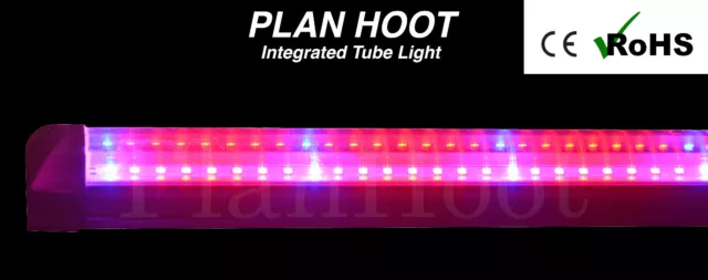 T8 4Ft Integrated LED Grow Tube Light Full Spectrum For Indoor Plants Veg Flower