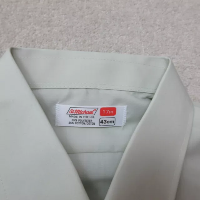 Camicia vintage St Michael da uomo 17 in talpa manica lunga bottoni fino 43 cm 80 nuova senza etichette 3