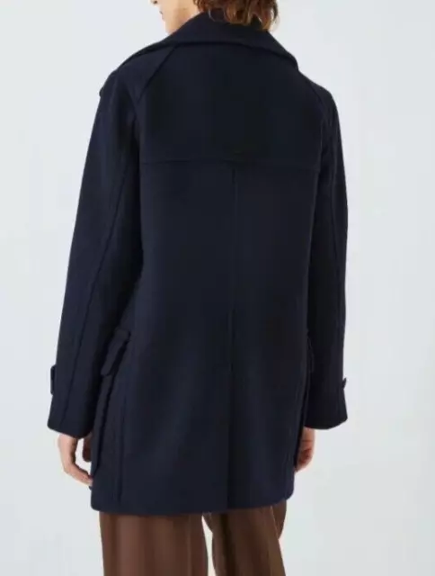 Giacca cappotto John Lewis cappotto cappotto taglia UK 10 misto lana oversize - blu navy 2