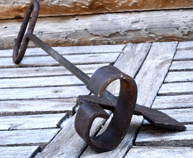 Antique Cattle Branding Iron "Bar-G" Forged Primitive Western Utah Barn Find 24"