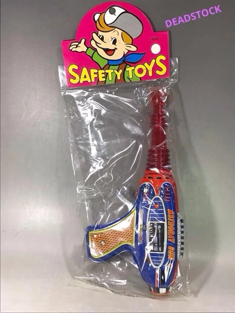 Jouet Ancien Espace Junior Burp Gun, Pistolet En Tôle Friction, Vintage Années 70, Space Toy