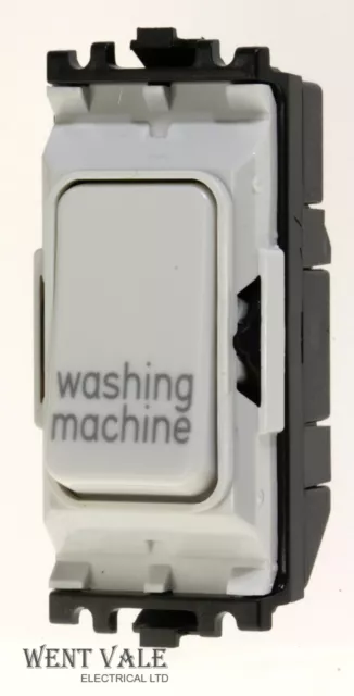 MK K4896WM WHI - Grid Plus - 20a D/Pole Switch Module Marked "Washing Machine"