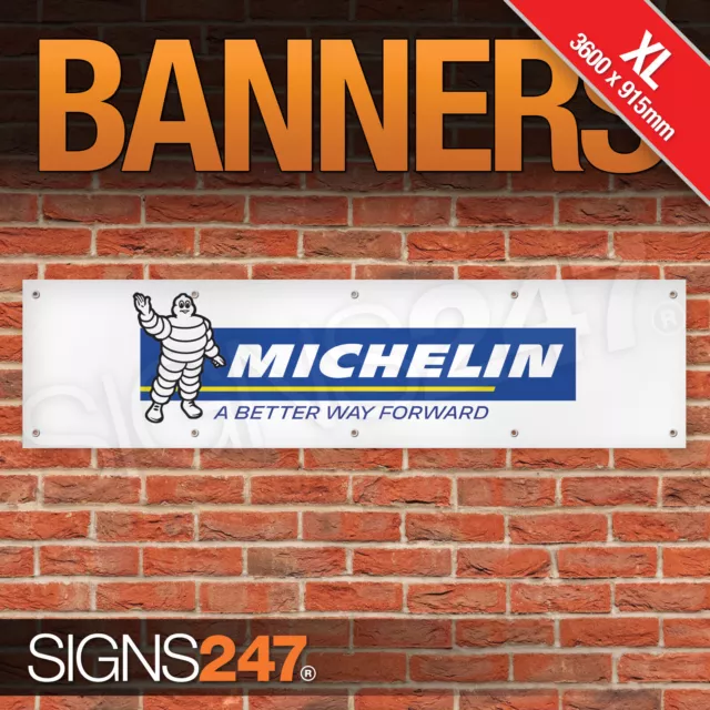 MICHELIN TYRES LOGO EXTRA LARGE Car Workshop PVC Banners Sign Display Motorsport