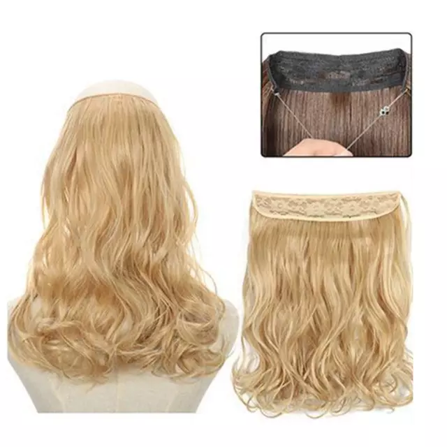 Long Hidden Invisible Wire Hairpiece Straight Synthetic Extensions Hair No H9C8 3