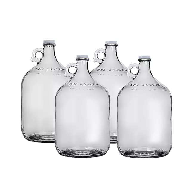 Home Brew Ohio One Gallon Glass Jug with 38mm Metal Cap Set of 4