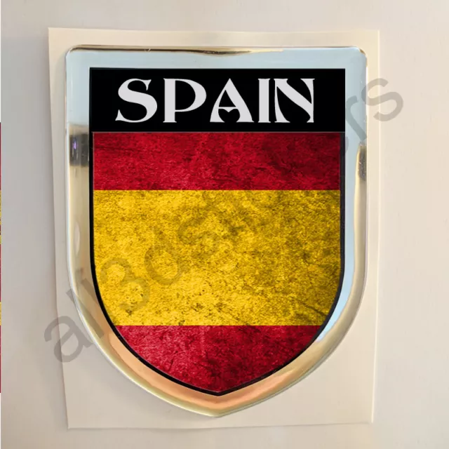 Spagna Adesivi Scudetto 3D Bandiera Sporco Resinato Adesivo Resinati Vinile