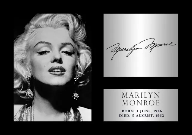 Marilyn Monroe signiert 2 Poster schwarz weiß Tribute Foto Sex Symbol Schauspielerin 2