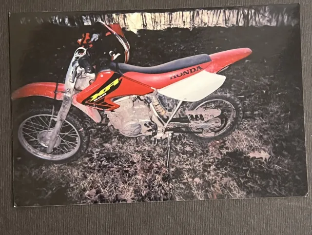 FOUND VINTAGE PHOTO PICTURE Muddy Red Honda XR Dirt Bike Motorcycle