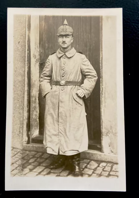Postkarte Wk1 Portrait Soldat feldgrau Offizier - Nummer auf Überzug