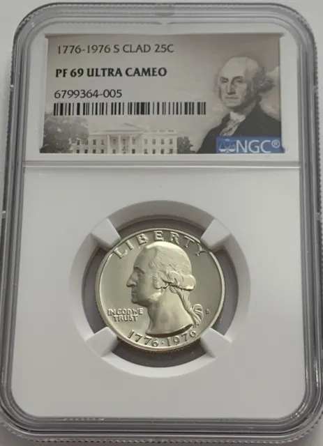 1776 - 1976 S Ngc Pf69 Ultra Cameo Clad Proof Washington Quarter Bicentennial