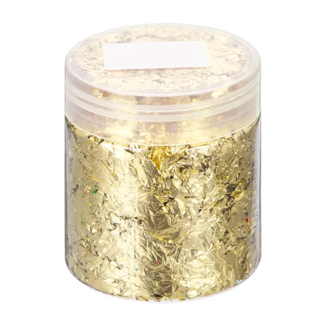 Gold Foil Flakes for Resin, 3g Metallic Foil Flakes for Nail Art, Light Gold
