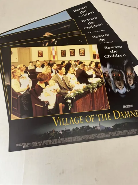 JOHN CARPENTER VILLAGE of the DAMNED LOBBY CARDS-  SET Of 6-KIRSTIE ALLEY