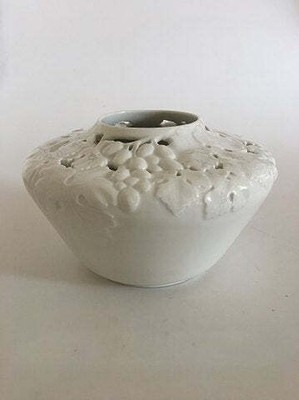 LYS Kalmar Cristal Norvège Soufflé à la Main Bleu Gravé Lys De Muguet 15.9cmh Vase 