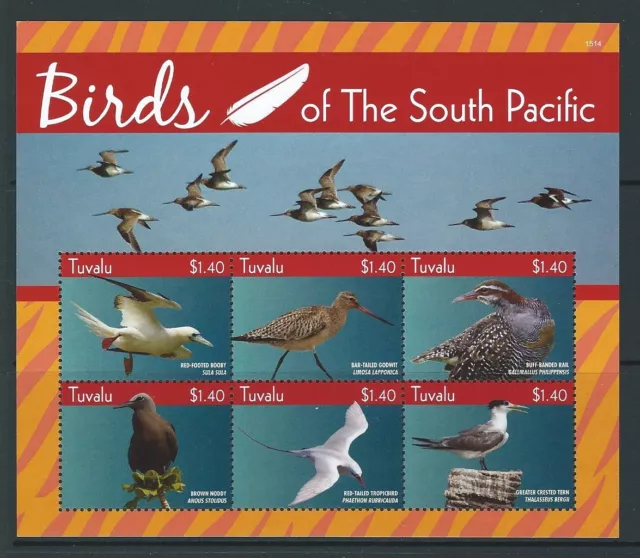 Tuvalu 2015 Vögel Of The Süden Pacific 2 Blätter Nicht Gefaßt Postfrisch, MNH