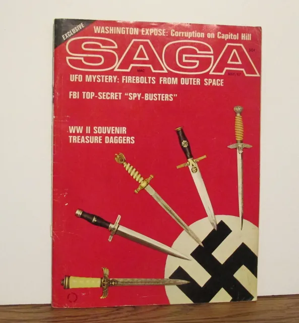 SAGA True Adventures For Men May 1967 WWII Treasure Daggers & UFO's