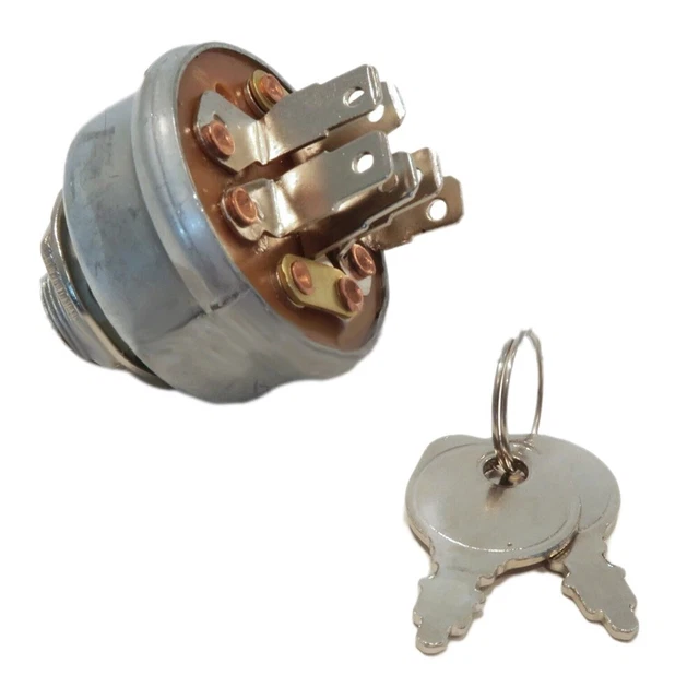 Interrupteur D'allumage Pour Tondeuse à Gazon Avec 2 Clés - 7 Bornes, 4 Positions, Compatible 725-1717 925-1717